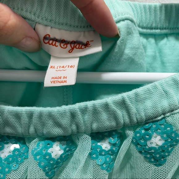 Cat & Jack Diamond Patterned Tulle Skirt Aqua Size XL (14-16) - Picture 3 of 6